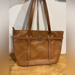 Dooney and bourke Womens brown pebbled leather shoulder bag tote‎ EUC